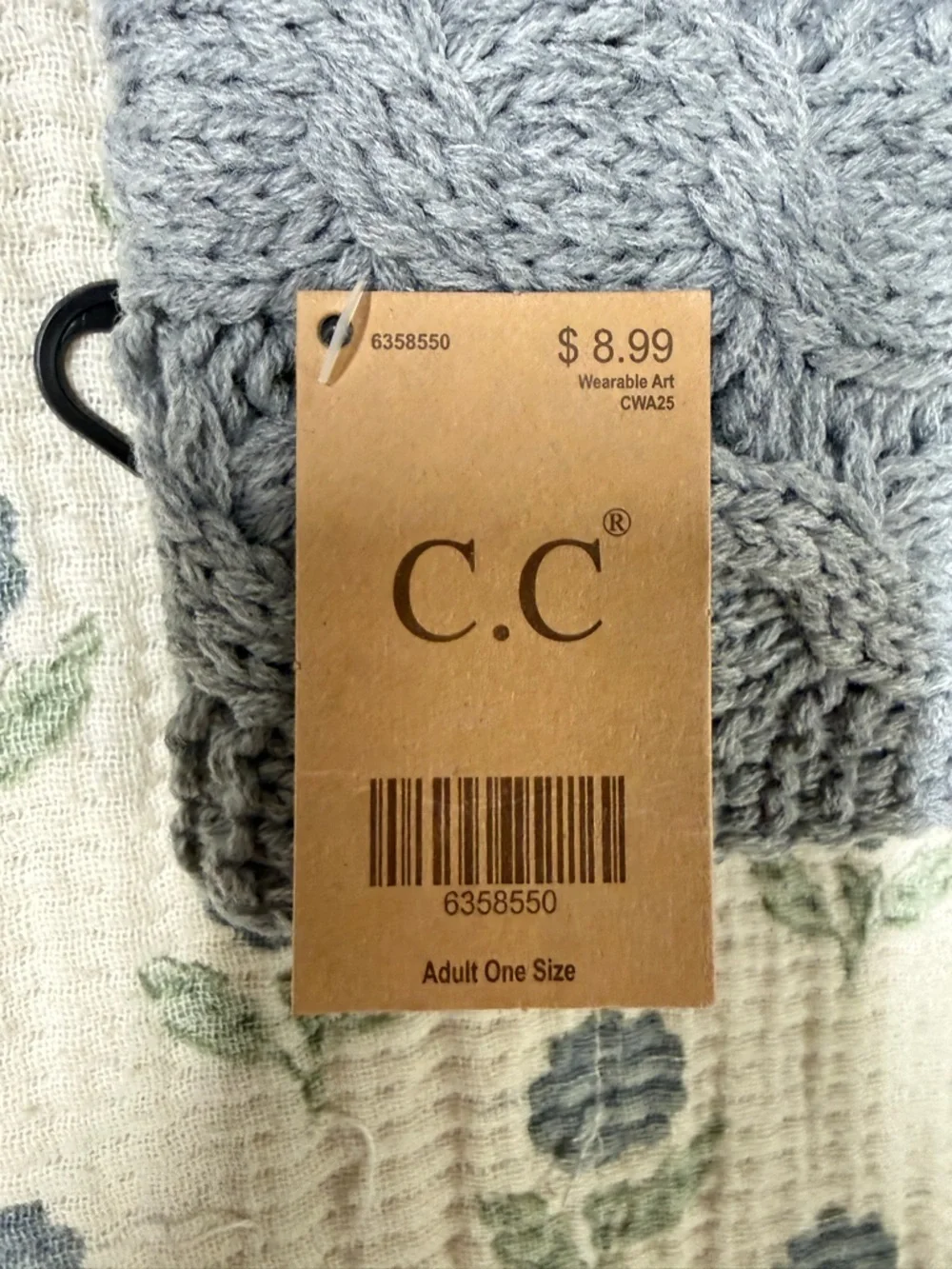 CC Cable Knit Head Wrap - Gray